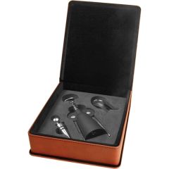 Rawhide Leatherette 3-Piece Wine Tool Set