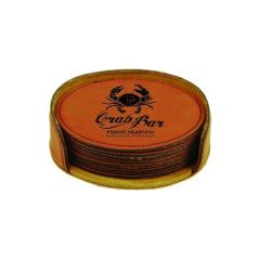 Rawhide Leatherette Round Coaster Set