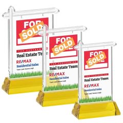 Real Estate Vividprint Award On Hartford Base - Gold