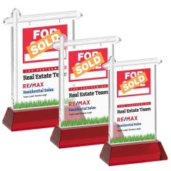 Real Estate Vividprint Award On Hartford Base - Red