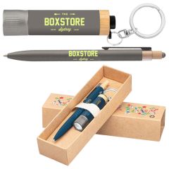 Reborn Recycled Aluminum Bamboo Accented Pen & Flashlight