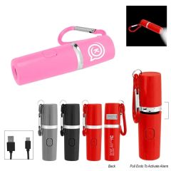 Rechargeable Portable Alarm And Flashlight With Carabiner