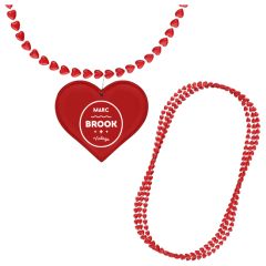 Red Heart Beads Value Necklace With Medallion