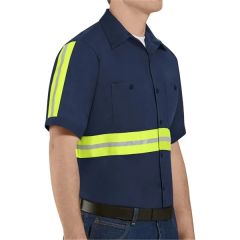 Red Kap Men's Enhanced Visibility Short Sleeve Cotton Wor