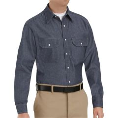 Red Kap Men's Tall Deluxe Denim Long Sleeve Shirt