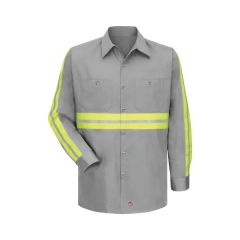 Red Kap Men's Tall Enhanced Visibility Long Sleeve Cotton