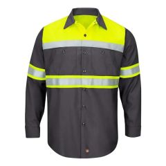 Red Kap Men's Tall Hi-Visibility Colorblock Ripstop Long