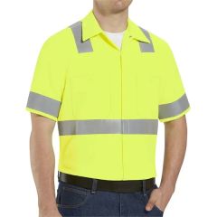 Red Kap Men's Tall High Visibility Safety Short Sleeve Wo