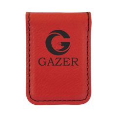 Red Leatherette Money Clip
