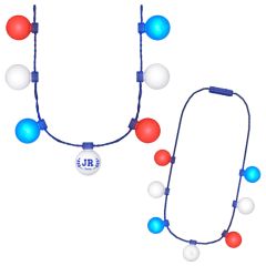 Red White & Blue Light Globes Necklace