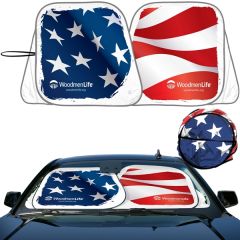 Red White and Blue Patented Sun Shade Design With Pivot Sys