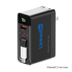 Reelcharge All-In-One Wall Charger W/Retractable Cable - 70W