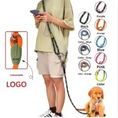 Reflective Hands Free Crossbody Pet Running Leash Rope