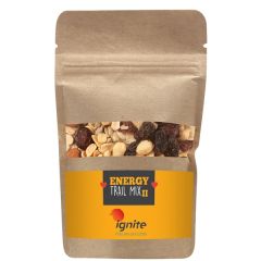 Resealable Kraft Pouch With Energy Trail Mix/No Chocolate