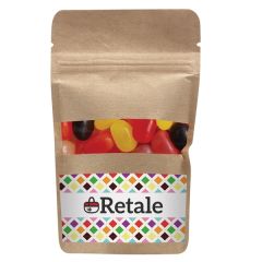 Resealable Kraft Window Pouch With Assorted Jelly Beans