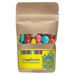 Resealable Kraft Window Pouch With Chocolate Buttons