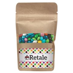 Resealable Kraft Window Pouch With Chocolate Sunflower Seeds