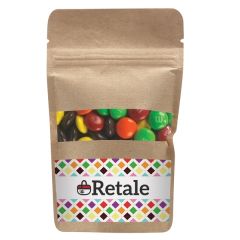 Resealable Kraft Window Pouch With M&ms