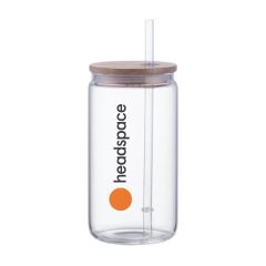 Reservoir-Ix 18 Oz Can Shaped Glass Tumbler With Straw