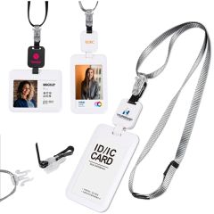 Retractable Badge Reel With Hard Plastic ID Card Holder
