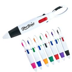 Retractable Ballpoint Multicolor Pens With Buckle Keychain