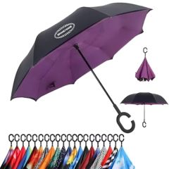 Reverse Folding Inverted Windproof C Handle Umbrella