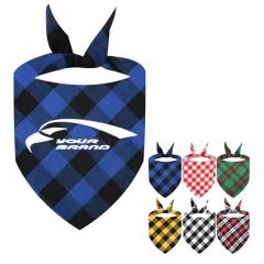 Reversible Plaid Christmas Dog Bandanas For Medium and Large