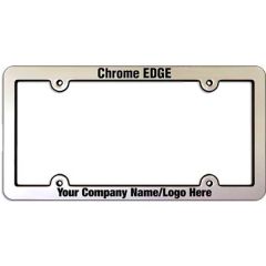Ridged Chrome Faced Plastic License Frames