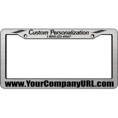 Ridged Chrome Faced Plastic License Frames