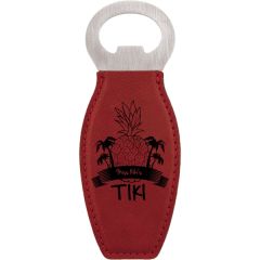 Rose Laserable Leatherette Bottle Opener With Magnet