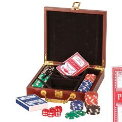 Rosewood Finish Chip Poker Set