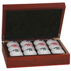 Rosewood Finish Golf Ball Box Balls Not Included