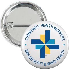 Round 1 1/4 Inch Laminated Button W/Safety PIN and Metal Back