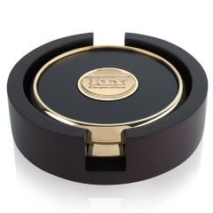 Jaffa Two Round Coasters With Wood Tray