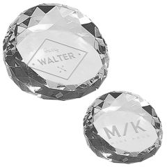 Round Crystal Facet Paperweight