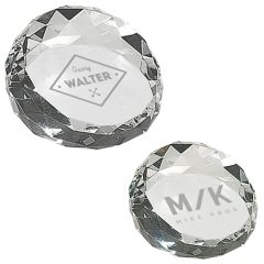 Round Crystal Facet Paperweight