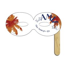 Round Digital Printed Mask On A Stick