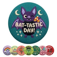 Round Embroidered Fabric Button PIN