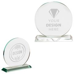 Round Glass Awards With Stand