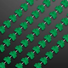 Rounded Mini Shamrocks Bead Necklace Non-Light Up