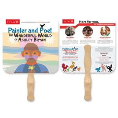 Rounded Square Shape Full Color Hand Fan 2 Sided