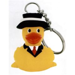 Rubber Gentleman Duck Key Chain