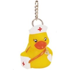 Rubber Nurse Duck Key Chain