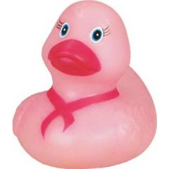 Rubber Pink Ribbon Duck Small