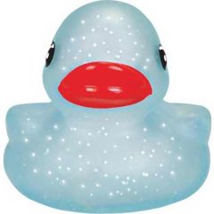 Rubber Transparent Mom Duck W/Glitter Inside
