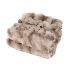 Ruched Faux Fur Recycled Polyester Blanket