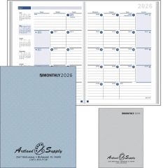 Ruled Monthly Desk Planner Stitched To Paper Cover