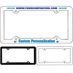 Rush Silkscreen Plastic License Plate Frame White