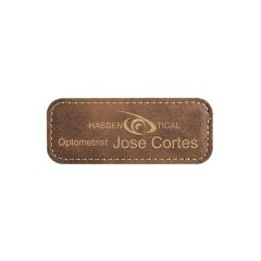 Rustic & Gold Leatherette Badge W/ Magnet