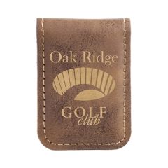 Rustic & Gold Leatherette Money Clip